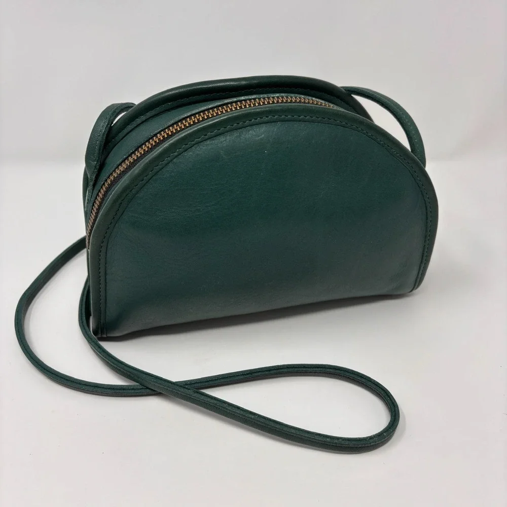 Vintage COACH Kimball Purse Jade Green Leather 9911 Crescent Crossbody USA